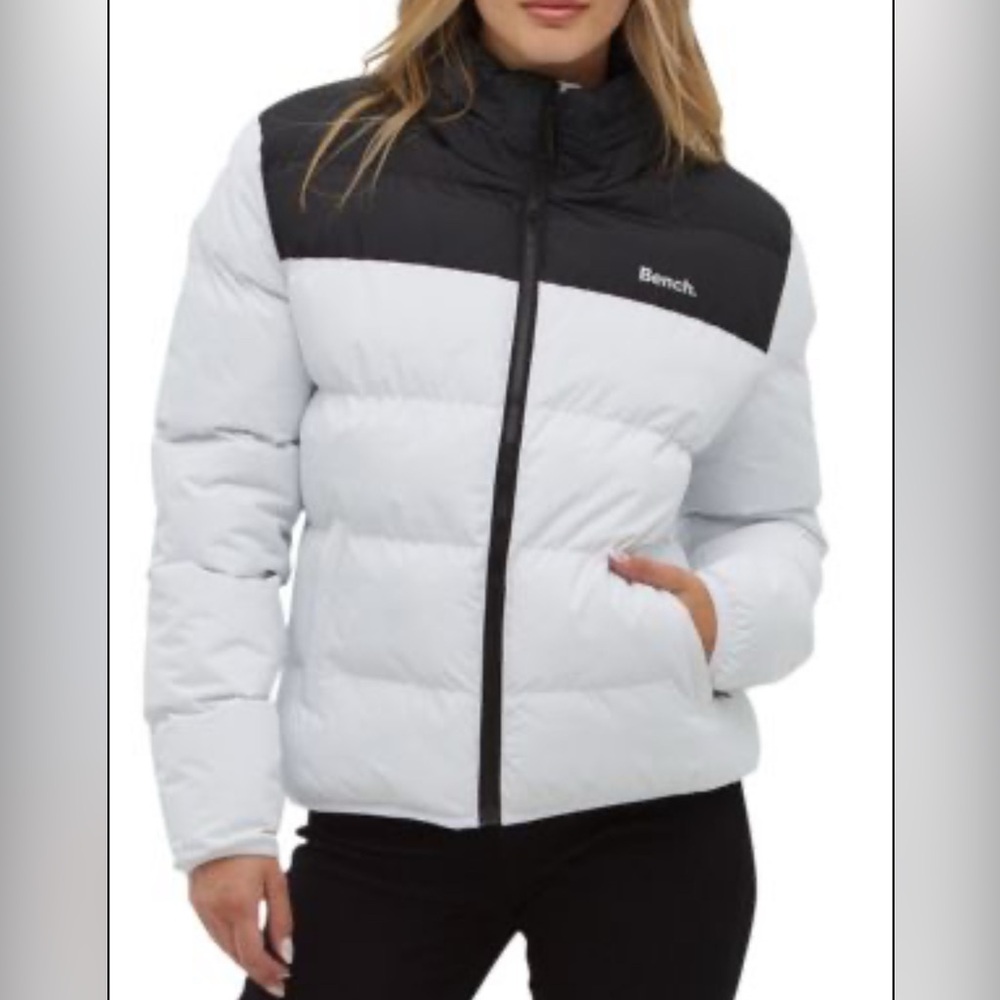 Bench. Alvara two-tone puffer jacket in white and black